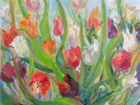 Flowers - Paintings of Flowers, Oil on Canvas