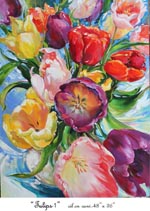 Tulips-1, Oil on Canvas