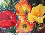 Tulips-2, Oil on Canvas