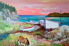 Pink Light, , Irish Loop, Newfoundland, Canada, Oil on Canvas