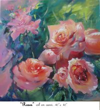 ROSES, Oil on Canvas