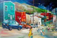 Urban Reflection, St.John's, Newfoundland, Canada, Oil on Canvas