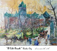 A Cold Breath, Quebec City, Province of Quebec, Canada, Oil on Canvas