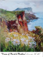 Dasies of Iles de la Madeleine, Province of Quebec, Canada, Oil on Canvas