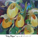 Lady slipper, Dye on Silk