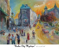 Quebec City mystique, Province of Quebec, Canada, Oil on Canvas